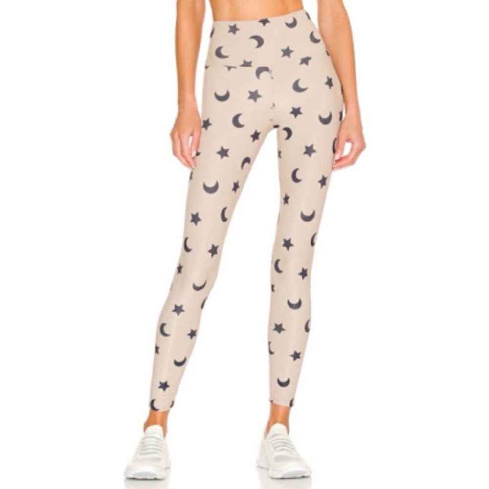 Beach Riot Ayla Leggings - Celestial Moon and Star Print - Taupe